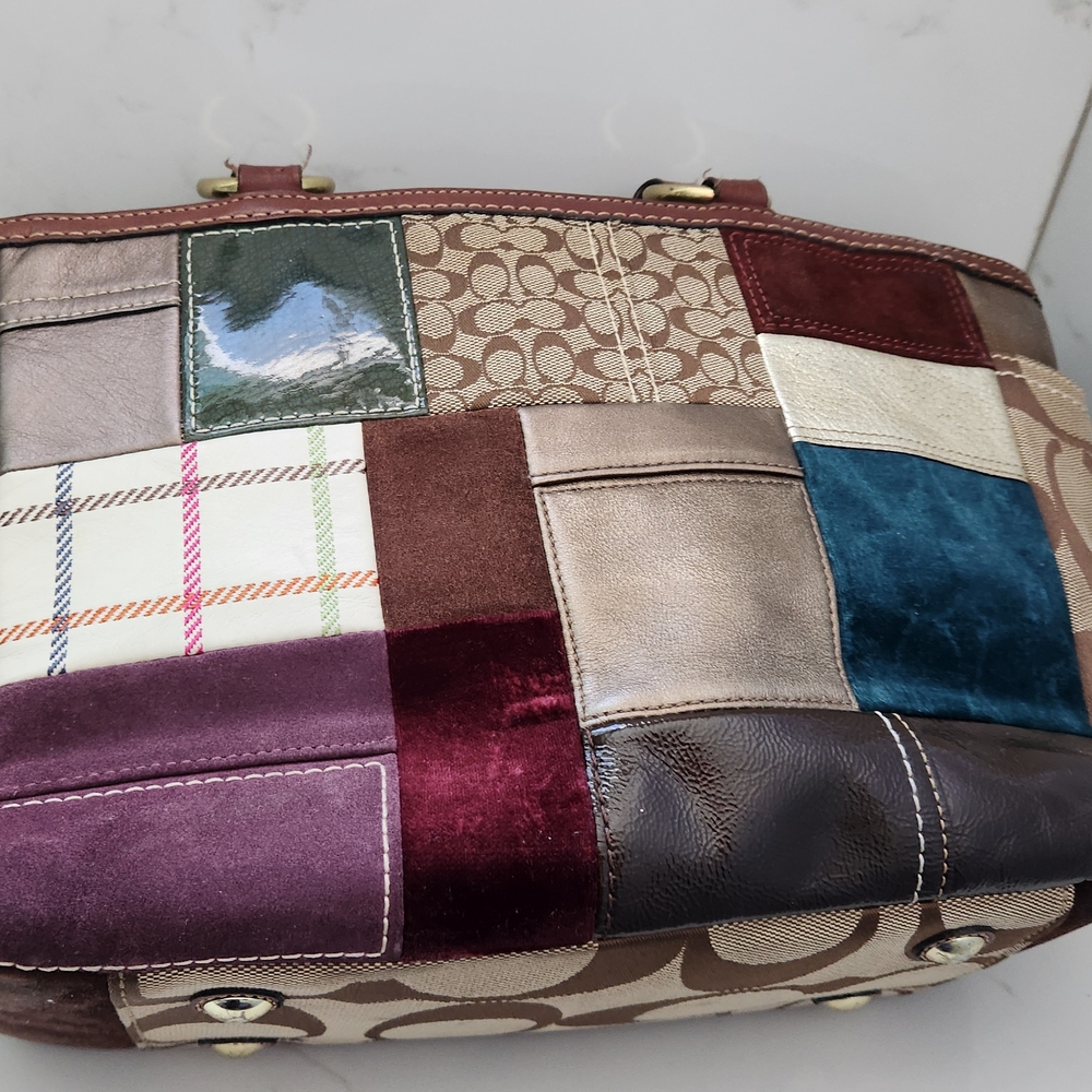 Coach Patchwork Vintage Leather Tote Bag Holiday … - image 3